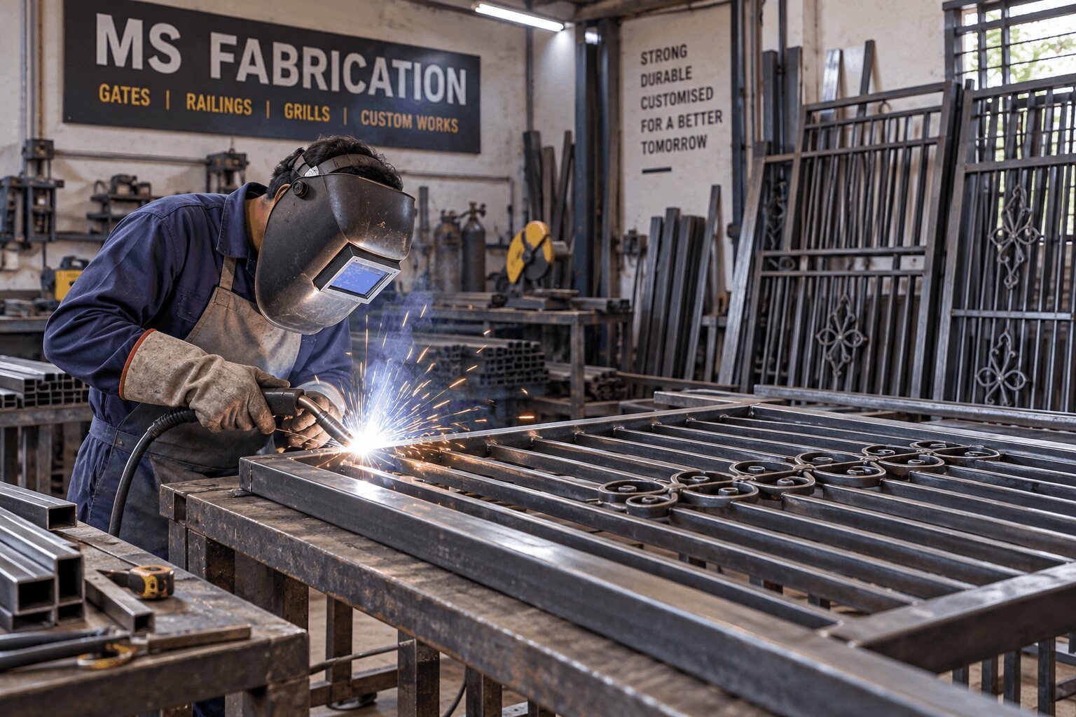 M.S. gate and railing fabrication